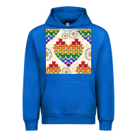 Cobalt Pride lgbtq hearts and daisy seamless pattern Urban Hoodie - BundleAndBundleShop