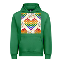 Emerald Pride lgbtq hearts and daisy seamless pattern Urban Hoodie - BundleAndBundleShop