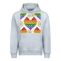 Heather Grey Pride lgbtq hearts and daisy seamless pattern Urban Hoodie - BundleAndBundleShop