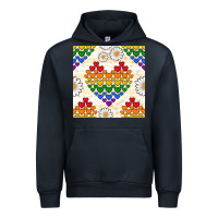 Navy Pride lgbtq hearts and daisy seamless pattern Urban Hoodie - BundleAndBundleShop