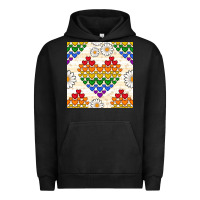 Pigment Black Pride lgbtq hearts and daisy seamless pattern Urban Hoodie - BundleAndBundleShop