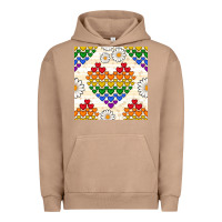 Pigment Burro Pride lgbtq hearts and daisy seamless pattern Urban Hoodie - BundleAndBundleShop