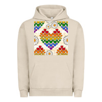 Pigment French Oak Pride lgbtq hearts and daisy seamless pattern Urban Hoodie - BundleAndBundleShop