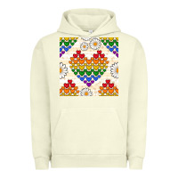 Pigment Pistachio Pride lgbtq hearts and daisy seamless pattern Urban Hoodie - BundleAndBundleShop