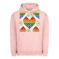 Pigment Salmon Pride lgbtq hearts and daisy seamless pattern Urban Hoodie - BundleAndBundleShop