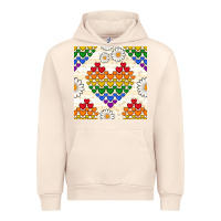 Sandshell Pride lgbtq hearts and daisy seamless pattern Urban Hoodie - BundleAndBundleShop