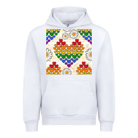 White Pride lgbtq hearts and daisy seamless pattern Urban Hoodie - BundleAndBundleShop