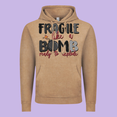 Fragile Like A Bomb Ready To Explode Vintage Hoodie Designed By Maliassmallbusiness