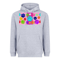 Heather Grey paw print Heavyweight Hoodie - TumblerDesignByShophia