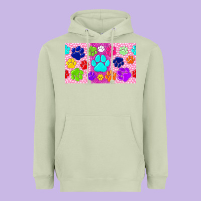 Paw Print Heavyweight Hoodie Designed By Tumblerdesignbyshophia