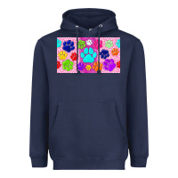 Navy paw print Heavyweight Hoodie - TumblerDesignByShophia