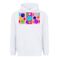 White paw print Heavyweight Hoodie - TumblerDesignByShophia