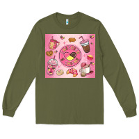 Army Green cafecito y chisme Long Sleeve Tee - MaliasSmallBusiness