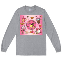 Heather Grey cafecito y chisme Long Sleeve Tee - MaliasSmallBusiness