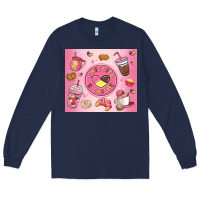 Navy cafecito y chisme Long Sleeve Tee - MaliasSmallBusiness