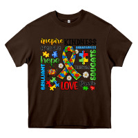 Chocolate Brown autism awareness Heavy Core Tee - JahusDesignShop