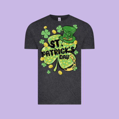 St. Patrick's Day Shamrock Vintage Tee Designed By Maliassmallbusiness