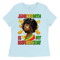Baby Blue juneteenth is my independence day Ladies Tee - HRA Design Shop