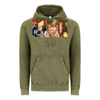 Vintage Olive Farm animals with aztec Vintage Hoodie - RanaPortraitStore