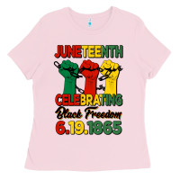 Bubblegum Pink juneteenth celebrating black freedom Ladies Tee - HRA Design Shop