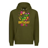 Army Green 1st birthday girl t rex pink Premium Hoodie - CowGirlArtShop