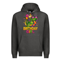 Charcoal Heather 1st birthday girl t rex pink Premium Hoodie - CowGirlArtShop