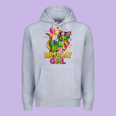1st Birthday Girl T Rex Pink Premium Hoodie Designed By Cowgirlartshop