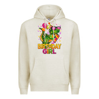 Oatmeal Heather 1st birthday girl t rex pink Premium Hoodie - CowGirlArtShop