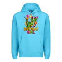 Ocean Blue 1st birthday girl t rex pink Premium Hoodie - CowGirlArtShop