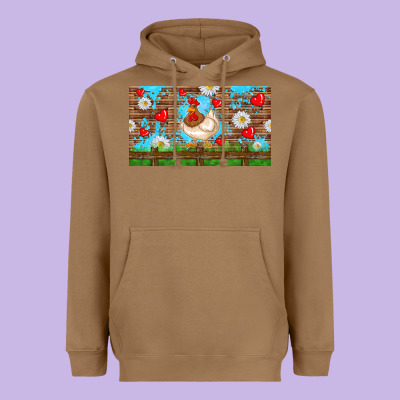 Cute Chicken Heavyweight Hoodie Designed By Tumblerdesignbyshophia