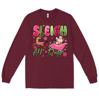 Burgundy sleigh all day Long Sleeve Tee - MaliasSmallBusiness