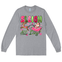 Heather Grey sleigh all day Long Sleeve Tee - MaliasSmallBusiness