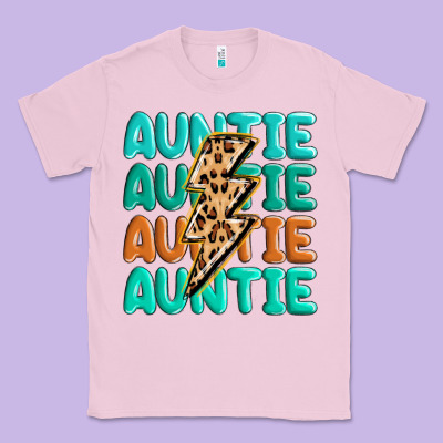 Auntıe With Lightning Bolt Classic Tee Designed By Maliassmallbusiness