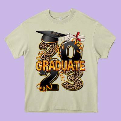 2023 Graduate Leopard Heavy Core Tee Designed By Adodesignshop