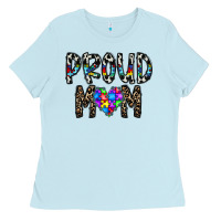 Baby Blue proud mom Ladies Tee - CowhideDigitalArt