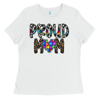 White proud mom Ladies Tee - CowhideDigitalArt
