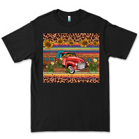 Black truck sunflower leopard Premium Tee - AdoDesignShop
