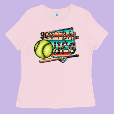 Softball Life Ladies Tee Designed By Cowhidedigitalart