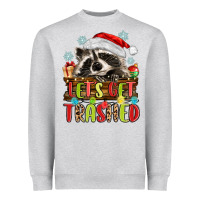 Heather Grey lets get trashed with raccoon Heavyweight Sweatshirt - MaliasSmallBusiness