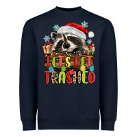 Navy lets get trashed with raccoon Heavyweight Sweatshirt - MaliasSmallBusiness