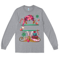 Heather Grey pink elf costom name and preview Long Sleeve Tee - MaliasSmallBusiness