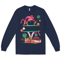 Navy pink elf costom name and preview Long Sleeve Tee - MaliasSmallBusiness