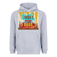 Heather Grey wifey mama boss Heavyweight Hoodie - TumblerDesignByShophia