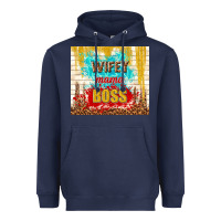 Navy wifey mama boss Heavyweight Hoodie - TumblerDesignByShophia
