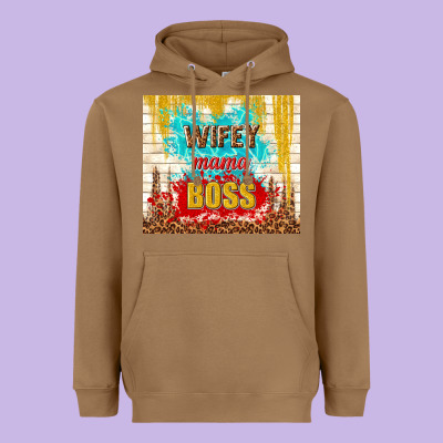 Wifey Mama Boss Heavyweight Hoodie Designed By Tumblerdesignbyshophia