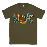 Army Green love western cow Classic Tee - JahusDesignShop