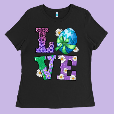 Easter Love Egg Ladies Tee Designed By Ranaportraitstore