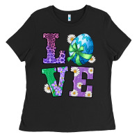 Black easter love egg Ladies Tee - RanaPortraitStore