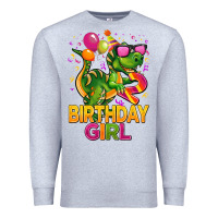 Heather Grey 2rd birthday girl t rex pink Premium Sweatshirt - CowGirlArtShop