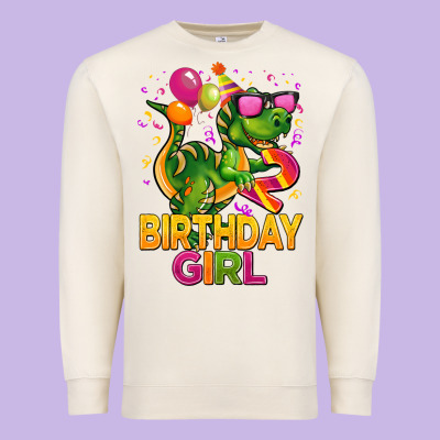 2rd Birthday Girl T Rex Pink Premium Sweatshirt Designed By Cowgirlartshop